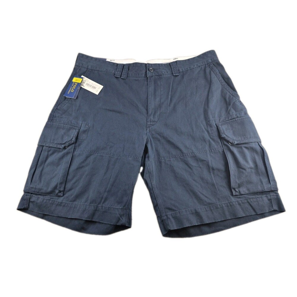 New Polo Ralph Lauren Cargo Chino Shorts Men's Sz 42 (42"Wx11"L) Navy Cotton